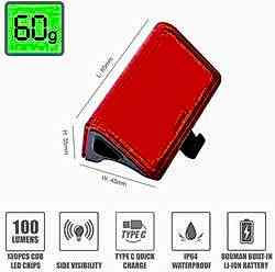 EASTPOWER BRIGIVA LW-R200 100 LM IP64 SU GEÇİRMEZ USB ARKA FAR - 4